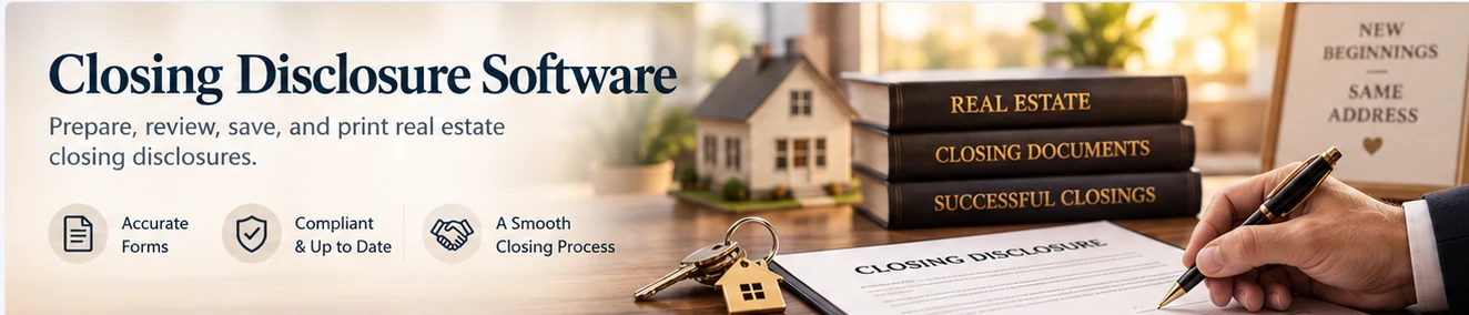 Closing Disclosure Software dashboard showing the real estate closing workflow